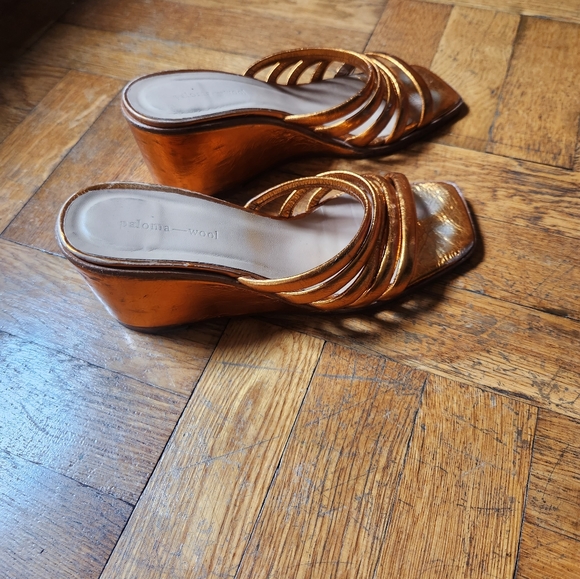 PALOMA WOOL size 36 orange wedge sandals - Picture 10 of 13